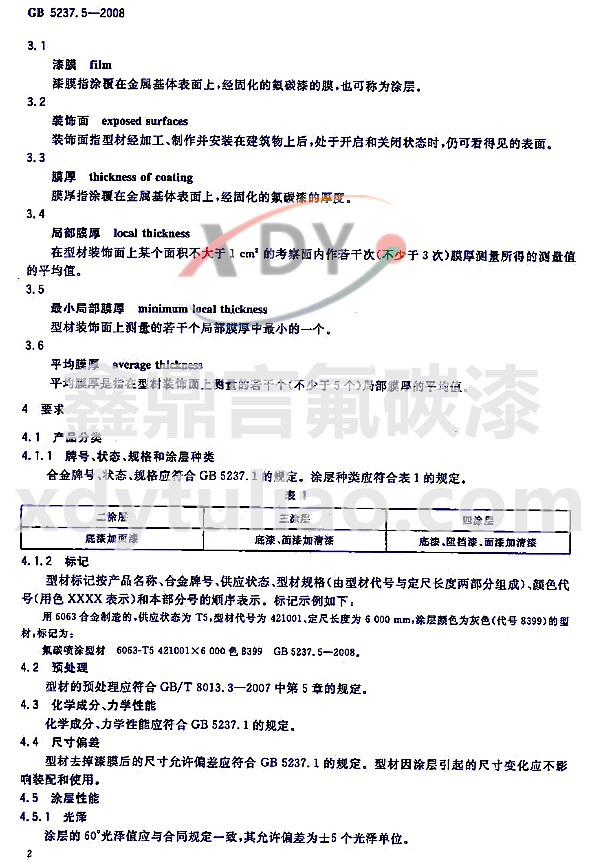 ��̼�ᇊͿ�ͲĘ�(bi��o)��GB 5237.5-2008-�g(sh��)�Z�Ͷ��x